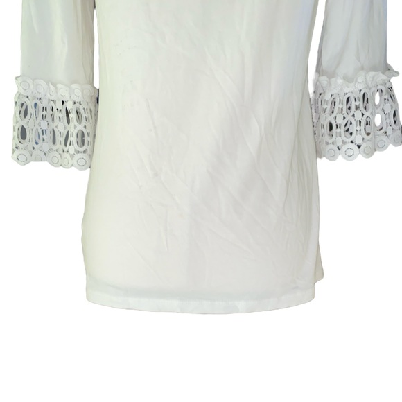 Lilly Pulitzer Waverly White Ruffle Scalloped Eyelet Lace Top - XS - Picture 9 of 13